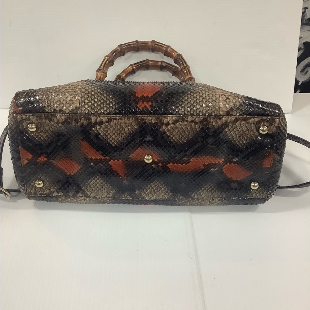 Gucci Ombre 323660 Python Bamboo Convertible Purs… - image 3
